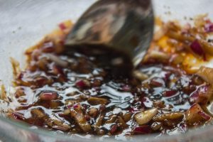 making the soy dressing