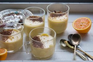 blood orange possets in individual glasses