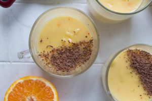 blood orange posset with dark chocolate