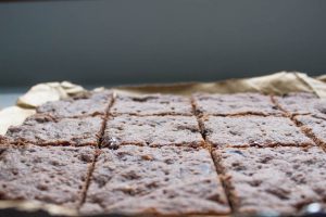 chocolate shortbread after the baking