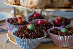 rice crispie easter egg nests