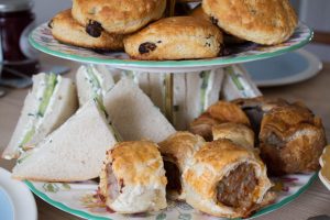 sandwiches and scones for afternoon tea