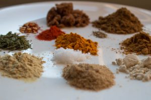 close up of different spices for spice mix