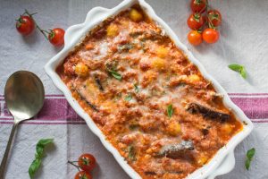 aubergine and ricotta gnocchi bake