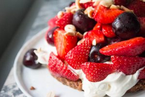 Strawberries and Cherries on top of tart