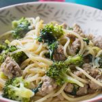 sausage, broccoli and spinach pasta