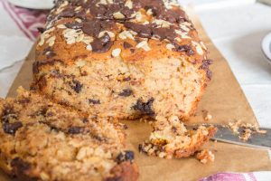 inside banana and chocolate bread