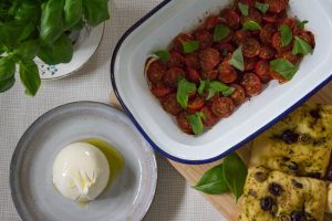 Roasted Tomatoes and Burrata