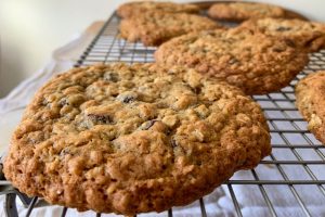 Oat and Raisin Cookies close up