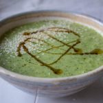 broccoli stalk and sesame soup