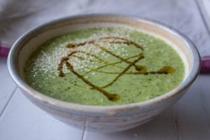 broccoli stalk and sesame soup