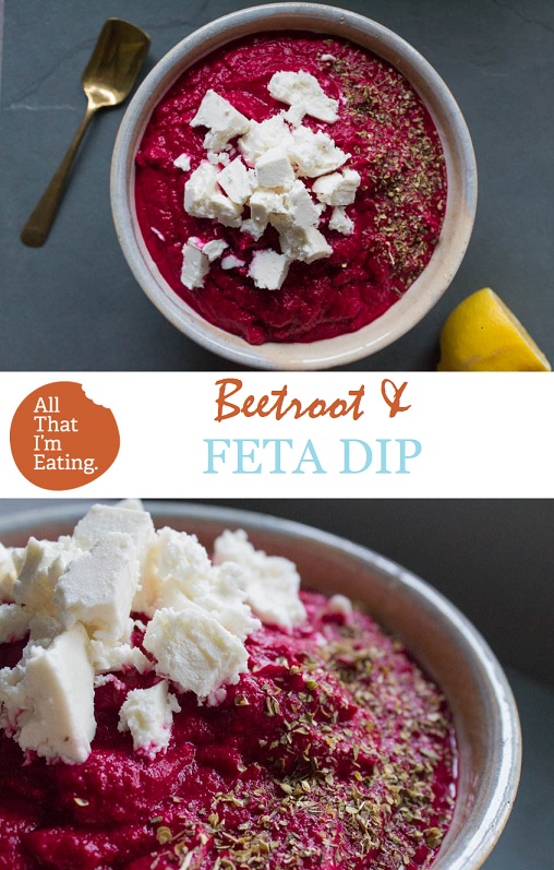 Beetroot and feta dip with oregano