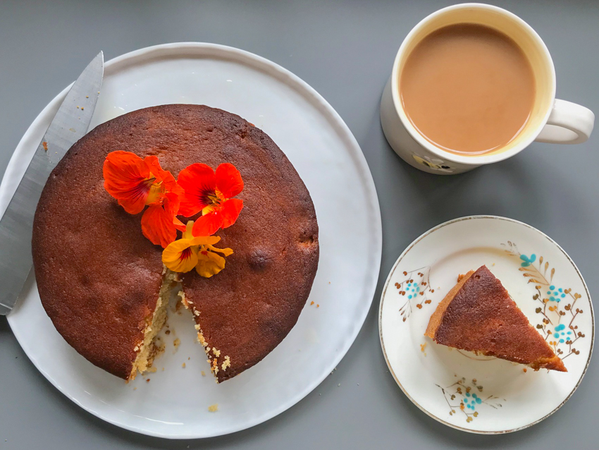 Honey Cake decorated with flowers