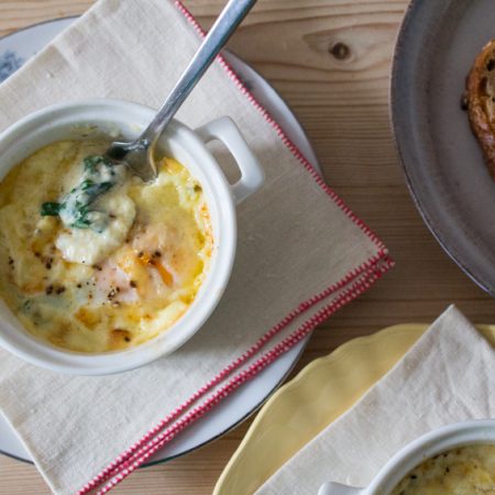 Eggs en Cocotte with Spinach