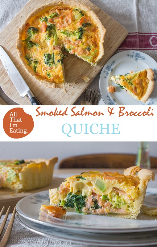 Smoked Salmon and Broccoli Quiche with Spinach