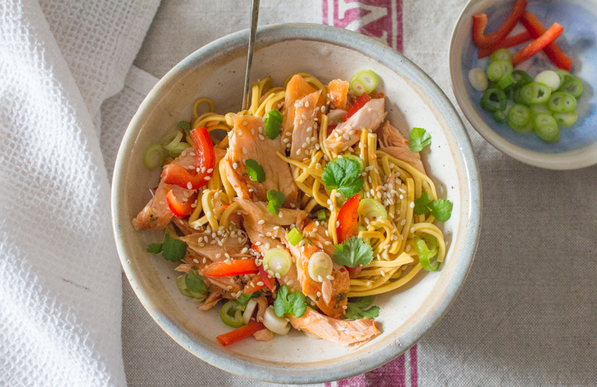 Five Minute Salmon Noodles