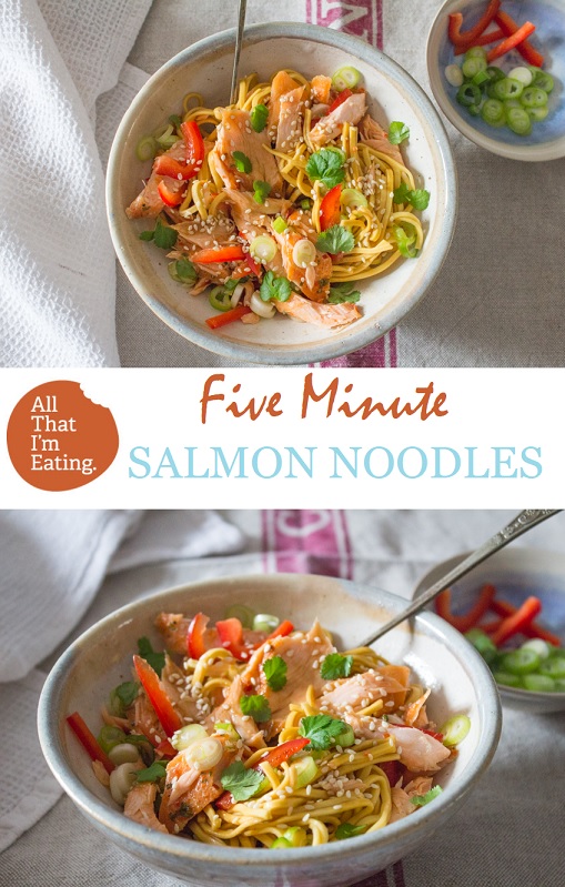 Five Minute Sweet Chilli Salmon Noodles